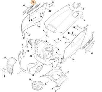 Wkład kanału powietrza prawy, Stihl 61707660805