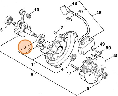 Wał korbowy, Stihl 41490300403