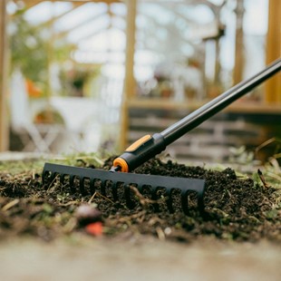 Głowica grabie 14 zębne ogrodowe z metalu OneClick, Fiskars 1080677