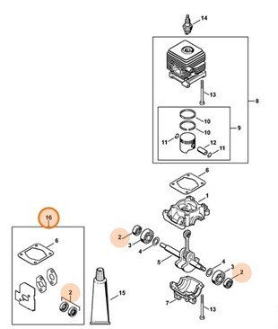 Zestaw uszczelek, Stihl 42290071050