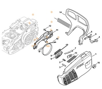 Pokrywa koła napędu łańcucha, Stihl 11376401700