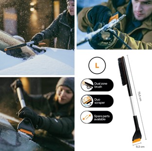 Szczotka, skrobak do odśnieżania samochodu szyb, długi PLUS, Fiskars 1078494