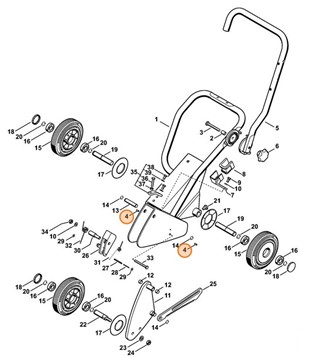 Trzpień napinający 5x14, Stihl 93806202580