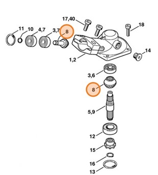 Zestaw zębnika, Stihl 41306407301