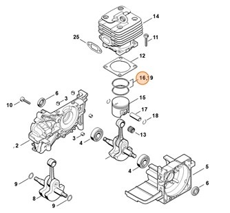 Pierścień tłokowy, Stihl 41340343003