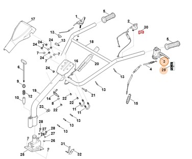 Dźwignia sprzęgła, Stihl 62507103500