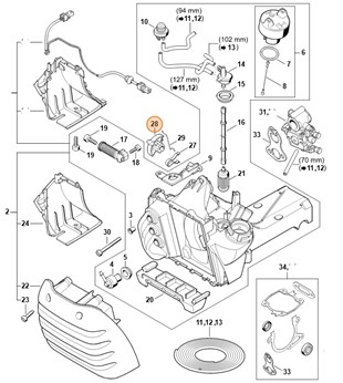 Dźwignia - choke, Stihl 42381216100
