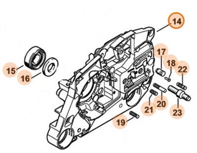 Połówka skrzyni korbowej, Stihl 11280202914