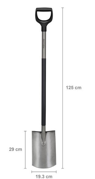 Szpadel prosty ERGO szary, Fiskars 1067512