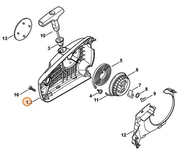 Obudowa wentylatora z urządzeniem rozruchowym, Stihl 11370802110