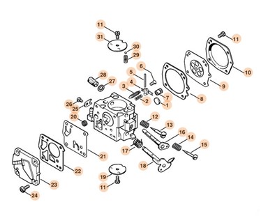 Gaźnik HS-212B, Stihl 42051200600