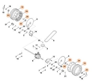 Koło kompl., Stihl 63837000401
