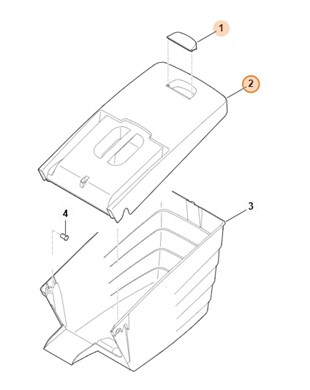 Górna część kosza na trawę kompl., STIHL 63757602100