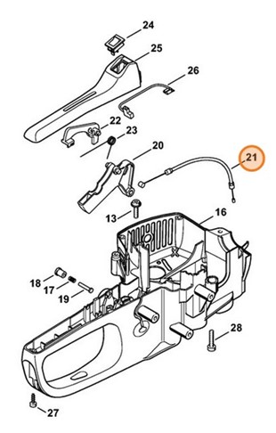 Cięgno sterowania główną przepustnicą, Stihl 42281801101