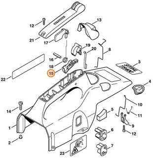 Dźwignia sterowania główną przepustnicą, Stihl 42231821000