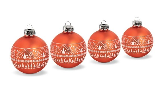 Bombki Świąteczne ICON - Zestaw 4 Sztuki,  04216000076