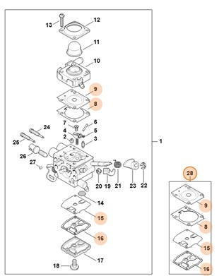 Zestaw uszczelek i membran, Stihl Z010003K008