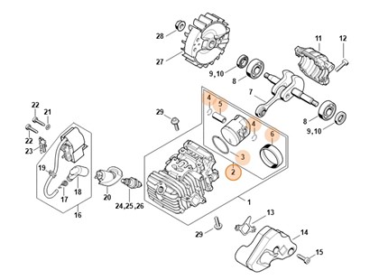 Tłok Ø 38 mm, Stihl 11370302012