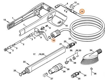 Wąż wysokociśnieniowy DN 6, 10 m, w oplocie stalowym, Stihl 49155000807