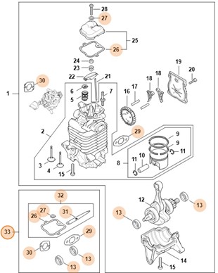 Zestaw uszczelek, Stihl 42830071600