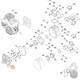 Osłona kompl., Stihl VB047802000
