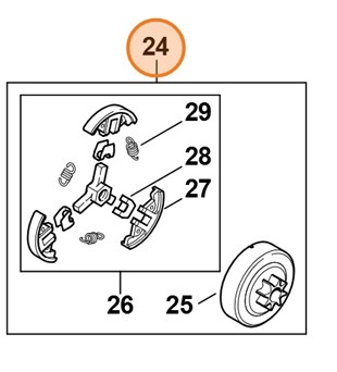 Zestaw koła napędowego 1/4“ 8z ze sprzęgłem, Stihl 11480071002