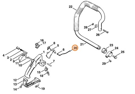Cięgno sterowania główną przepustnicą, Stihl 11061821504