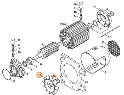Koło łopatkowe wentylatora, Stihl 47576073000