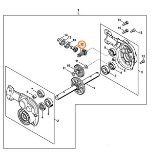 Zestaw zębnika, Stihl 46016407301