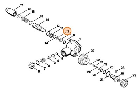 Pierścień oporowy 9,6-12,8x1,2, Stihl 49250071052