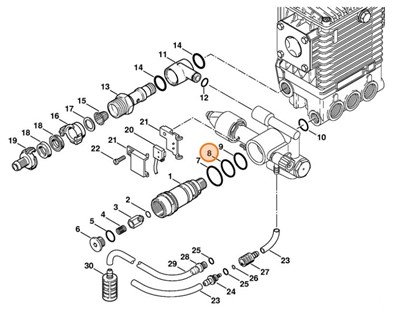 Okrągły pierścień uszczelniający 25,07x2,62-NBR70, Stihl 96459457740