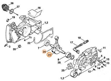 Wał korbowy, Stihl 11280300406
