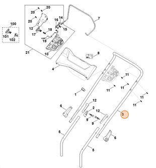 Górna część uchwytu kierującego, Stihl 63387635003