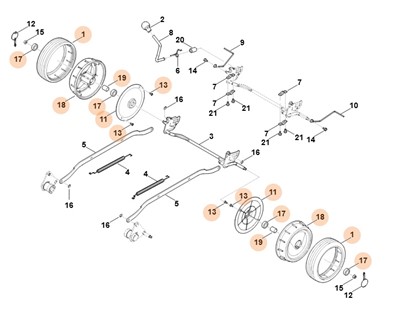 Koło kompl., Stihl 63837000436