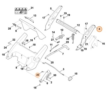 Wspornik, str. lewa, Stihl 63407604291