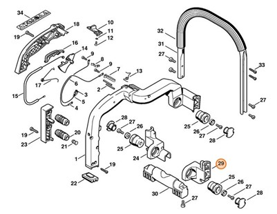 Uchwyt rurowy - mocowanie, prawa strona, Stihl 42217911900