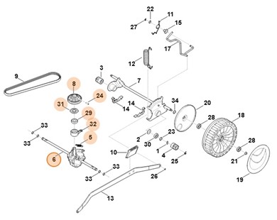Przekładnia kompl., Stihl 63646400100