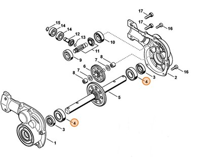 Łożysko kulkowe 6003-2Z, Stihl 95030035360