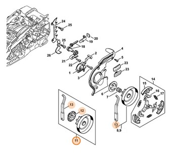 Koło napędu łańcucha 3/8" Picco 7Z, Stihl 11376402007