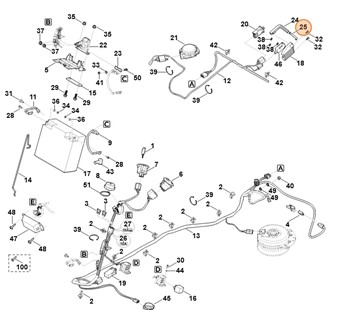 Drążek przełączający, Stihl 61707037900