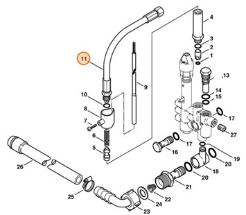 Wąż wysokociśnieniowy DN 8, 610 mm, Stihl 47525200600