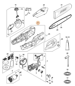 Obudowa silnika - prawa strona, Stihl LA026000800