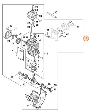 Jednostka napędowa Ø 43 mm, Stihl 41800200205