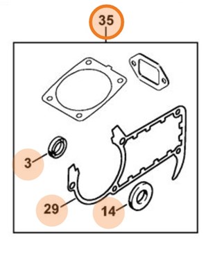 Zestaw uszczelek, Stihl 11350071050