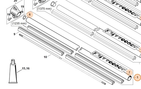 Wysięgnik Ø 28 mm x 1,36 m, Stihl 41477107106