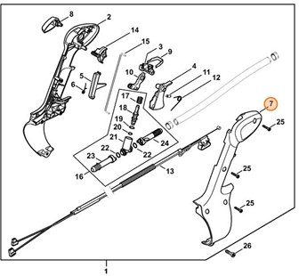 Połówka okładziny rękojeści - strona wewnętrzna, Stihl 42447910802