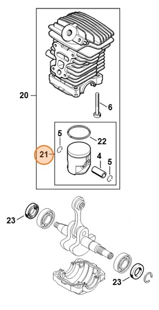 Tłok Ø 40 mm, Stihl 11390302001