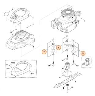 Zestaw tłumik drgań, Stihl 63750071007