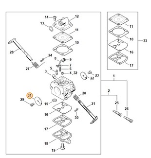 Przysłona przepustnicy układu rozruchowego, Stihl 11321212901