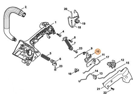 Dźwignia sterowania główną przepustnicą, Stihl 11451821000